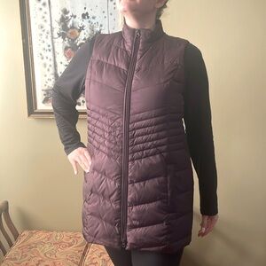 Gently worn J.Jill Down Puffer Vest Plum M Tall